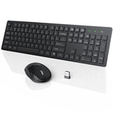 Wireless Keyboard and Mouse, WisFox Full-Size Wireless Mouse and Keyboard Combo, 2.4GHz Silent USB Wireless Keyboard Mouse Combo