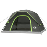 CAMPROS CP 4 Person Tent, Dome Tents for Camping with Rainfly, Waterproof Camping Tent Easy Set Up, Portable Family Tent with La