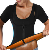 Nonecho Women Sauna Body Shaper Sweat Suit Sleeve Spa Cami Hot Neoprene Slimming Workout Vest Waist Trainer Top -Like New