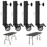Lipshome Table Leg Extender with casters, Adjustable Metal Table Leg Extender, Table Leg Extender for Straight and Curved Legs,