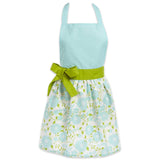 DII Womens Cotton Skirted Kitchen Apron for Cooking, Baking & Crafts, Adjustable with Generous Waist Ties, Aqua Daisy, One Size