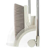 GLOYY Triangular Indoor Broom and Dustpan Comb Set, 180 Rotating, Soft Bristle Long Handle Upright Sweeping Angled Broom with Se