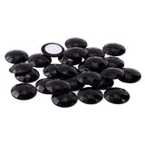 FINGERINSPIRE 50Pcs 30mm Flat Back Round Acrylic Rhinestone Self-Adhesive Plastic Circle Gems Stick On Jewels(Black) for Costume