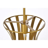 Living District Lily 1-Light Mid-Century Metal Pendant In Brass Finish