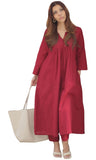 Anni Designer Women'S Rayon Viscose Solid A-Line Kurta With Pant (Anvi Red_M_Red_Medium),Red,M,,,