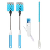 Bottle Brush 15inch Long Bottle Brush, Kitchen Brush Set with Straw Cleaner and Cup Lid Cleaning Brush. Bottle Brushes Suitable