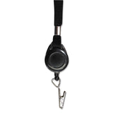 Advantus 75549 Lanyards with Retractable ID Reels, Clip Style, 34Inch Long, Black, 12/Carton