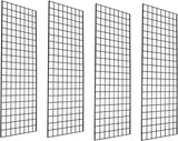 Only Hangers - Commercial Grade Gridwall Panels - 2 Width x 6 Height, Pack of 4 (Black Finish)