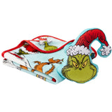 Franco Bedding Christmas Holiday Super Soft Plush Cuddle Buddy, One Size, Grinch Throw + Pillow Set-Whoville
