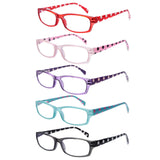 MAEOWN 5 Pack Reading Glasses for Women, Blue Light Blocking Computer Readers, Ease Blurry Vision Dry Eyes Anti UV Glare (Multic