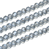700pcs Czech 8mm Faceted Round Crystal Glass Loose Beads Spacers Silver Blue Shimmer for DIY Craft Jewelry Making CC2R839