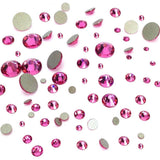 ROSE (209) pink 144 pcs Swarovski 2058/2088 Crystal Flatbacks pink rhinestones nail art mixed with Sizes ss5, ss7, ss9, ss12, ss