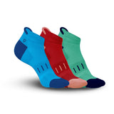Footprints Bamboo Unisex Sports Socks For Kids | Ankle Length | Anti Odour & Breathable | Cushioned Base & AntiBacterial | Blue