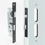 US Flat Slot Storm Door Mortise Lock Body Fits for Older Storm Doors, 5/16 Square Spindle Hub, 2-1/2 Handle PZ, 7/8 Backset, 7 F