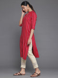 Libas Women'S Viscose Rayon Striped Straight Kurta (29047R_Red Red Xs