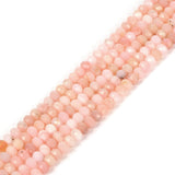 6mm Peruvian Pink Opal Faceted Rondelle Loose Beads Jewelry Making DIY Bead 16 Inch