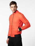 Fyltr Men'S Lightweight Winter Puffer Jacket With Contrast Piping Detail - Stand Collar | Full Zipper | Side Pockets | Ribbed Hem & Cuff,Tangerine Blaze,Tangerine Blaze,L