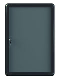 Grey Fabric Bulletin Enclosed Cabinet