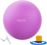 Fitvids Anti-Burst and Slip Resistant Exercise Yoga Ball with Quick Pump 38-45cm, S, Purple