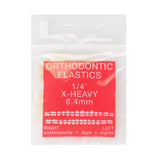 JMU Orthodontic Elastics 1/4 Extra Heavy, 8oz 100 Pack Orthodontic Rubber Bands, Extraoral Elastic Bands Latex Dental Rubber Ban