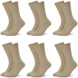 Mukhaksh (6 Pairs Men Cotton Calf Length Crew Length Long Khakhi Socks