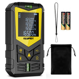 Laser Measure, OLUFEY 165ft Laser Distance Meter with 2 Bubble Levels, Black LCD Display and Pythagorean Mode, Measure Distance,