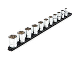 TEKTON 1/2 Inch Drive Shallow 12-Point Socket Set with Rail, 11-Piece (3/8-1 in.) | SHD92103