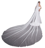 EllieHouse Womens 2 Tier Simple White Wedding Bridal Veil With Metal Comb L11WT