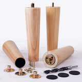 8 Inch Heavy Duty Wood Furniture Legs Set of 4 - Wooden Couch & Sofa Legs Replacement - Furniture Risers for Table,Ottoman,Cabin