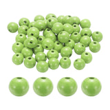 HARFINGTON 50pcs 20mm Light Green Wood Beads 4.5mm Large Hole Round Wooden Loose Spacer Beads for Jewelry Making Necklace Bracel