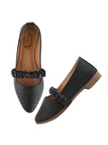 Shoetopia Pointed Toe Coco Printed Black Bellies For Women & Girls /Eu41,Black,8,B0DK794NQ8