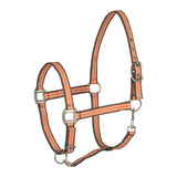 HORZE Adepto Adjustable Horse Halter | Soft, Durable Polyester - Coral Gold - Cob