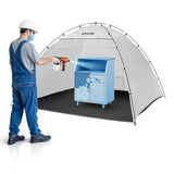 VEVOR Portable Paint Booth Tent, 116.14 x 114.96 x 79.53 inch Painting Tent Station, Spray Shelter with Built-in Floor & Mesh Sc