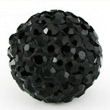 RUBYCA Pave Czech Crystal Disco Ball Clay Beads fit Shamballa Jewelry (50pcs, 12mm, JB Black)