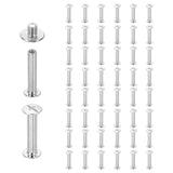 HARFINGTON 50set Chicago Screw M5 x 24mm 26mm Length Metal Phillips Nail Rivet Stud Screw Bolts Rivets Binding Post Screw for DI