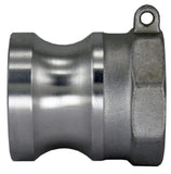 Duda Energy CamPlugF050 304 Stainless Steel CamandGroove Pipe Fitting Adapter 1/2 Cam Lock Plug x 1/2 Female NPT Sus304 SS3