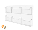 Marketing Holders Postcard Holder with Hanging Hardware 6 Clear Pockets Wall Mount Acrylic Holds 6 x 4 Index Recipe or Greeting