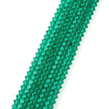500pcs Czech Faceted Flat Bicone Rondelle Crystal Glass Beads 6x4mm Small Bulk Emerald Green #5305