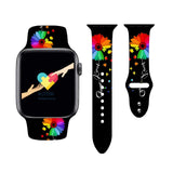 Autism Awareness Ribbon Watch Band Compatible with Apple Watch 38mm 40mm 42mm 44mm Adjustable Wristbands Soft Silicone Smartwatc