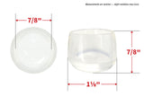 Shepherd Hardware 8611E Leg Tips 7/8-Inch Inside Diameter Rubber Chair Leg Caps, 24 Pack, Clear