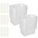 Outus 24 Pack White Plastic Storage Bins Bulk Cubby Storage Bins Classroom Book Bins Storage Organizer Containers for Classroom