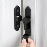INIRET 90 Degree Black Barn Door Lock, Flip Gate Latch with Handle, Heavy Sliding Door Latches, Door Security Sliding Latch Lock