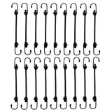 Garloy 20Pcs 6.5Inch Bungee Cords with Hooks, No Odor High Elasticity Mini Bungee Cords for Securing Tarps, Luggage, Tents, Bike