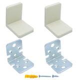 MR BRACKET L Bracket, Cream Shelf Brackets Pack of 2, Heavy Duty Cabinet Hanging Brackets, Plastic Cover Metal Brackets for Shel