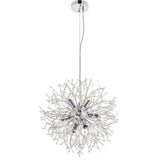 Living District Indoor Modern Home Decorative Bright Ceiling Flores 8 Light Chrome Pendant