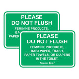 All Quality Classic Framed Please Do Not Flush Thank You Bathroom Etiquette Sign - 4 x 6 (Green) 2 Pack