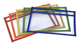 School Smart Reusable Dry Erase Pockets, 6 X 9 Inches, Assorted, Set Of 10