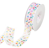 Candy Sprinkle Sheer Ribbon 1 Inch 25 Yards Rainbow Donuts Birthday Ribbon for Wreath Hair Bow Baby Shower Craft Gift Wrap Party