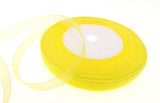 Dxeud Sheer Organza Ribbon (Yellow, 3/8 x 50 Yards)