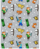 Jay Franco Minecraft Fleece Throw Blanket, Mobs Together Design, 50 x 70 Inches